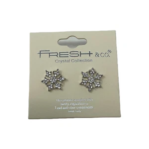 Para mujeres Invierno Copos de Nieve Moda Estrás Pendientes de Tachón Joyería - Imagen 1 de 2