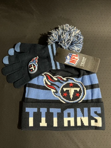 Tennessee Titans NFL Team Apparel Cuffed Beanie and Gloves Combo Set - OSFM Cover