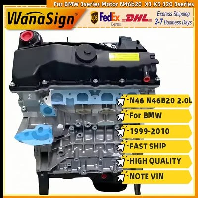 Long block Engine Assembly For 99-2010 BMW X3 X5 320 3series N46 N46B20 2.0L L4 - Image 1 of 4