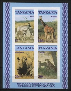 TANSANIA / TANZANIA IMPERFORATED SOUVENIR SHEET 1986, WILD LIFE - Picture 1 of 1