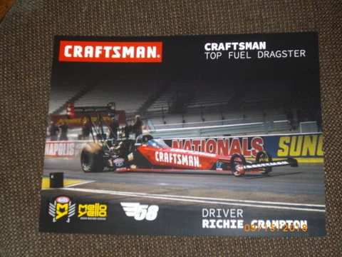 2018 RICHIE CRAMPTON CRAFTSMAN TOP FUEL NHRA POSTCARD Cover