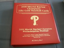 DANBURY MINT 2008 PHILLIES WORLD SERIES CHAMPIONS 22KT GOLD CARDS AND ALBUM
