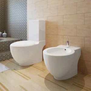 Toaleta stojąca Bidet stojący Stojący na podłodze Softclose Siedzisko Ceramika Toaleta Bidet vidaXL - Zdjęcie 1 z 12
