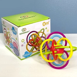 Goodway Teether Ball Baby Rattle Bright Color Easy Grip Soft & Elastic Toy - Picture 1 of 6