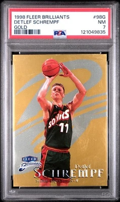 Detlef Schrempf Fleer Brilliants Gold 1998/99 PSA 7 Seattle SuperSonics #98G Foto 1 de 3