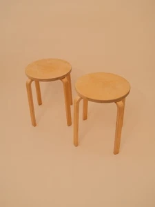 Ikea Frosta Wooden Stool Bent Plywood Side Table Plant Stand Artek Style Pair - Picture 1 of 12