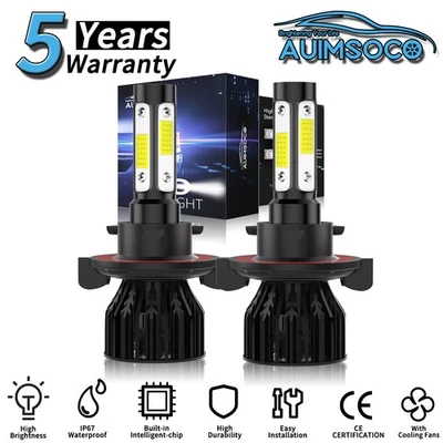 For GMC Yukon XL 2500 2007-2013 2x LED Headlight KIT High Low Beam Bulbs 12000LM - Image 1 of 4