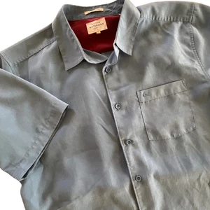 Quiksilver Waterman Collection Blue Short Sleeve Button Down Shirt Men's - Picture 1 of 6
