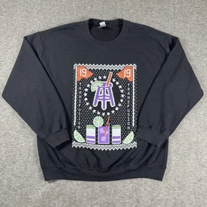 Barstool Sports Ugly Sweater Mens L Black 19th Hole Transfusion Logo Sweatshirt - Picture 1 of 7