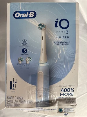 Oral-B iO Series 3 Limited Rechargeable Electric Powered Toothbrush (Blue) - Image 1 of 4