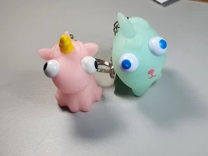 UNICORN Rubber Squeeze Toy Eyes Pop Out Keychain Stress Fidget 2" New - Picture 1 of 3