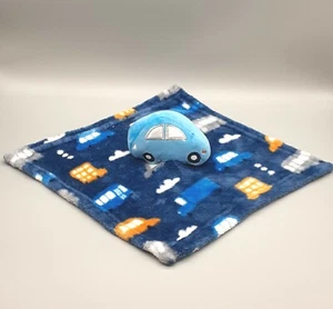 Bebé Niño Lovey Coches Camiones Autobuses Transporte Azul Coche Peluche 12" x 12" - Imagen 1 de 10
