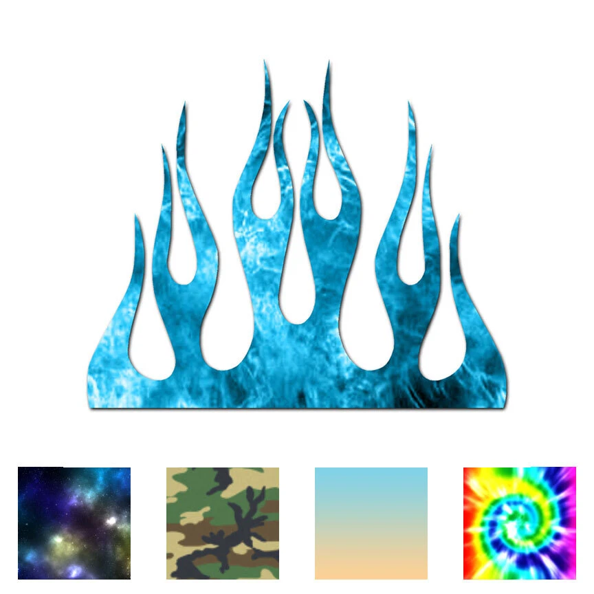 SOUTHERN DECALZ Fire Splash Flames - Vinyl Decal Sticker - Multiple Patterns & Sizes - ebn1331