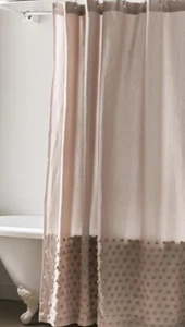Urban Outfitters GRAY Tufted Dot SHOWER CURTAIN 72 X 72 NIP - Picture 1 of 8