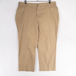 Catherines Pants Womens 24W Tan Khaki Comfort Waist Cotton Stretch Casual NEW - Picture 1 of 9