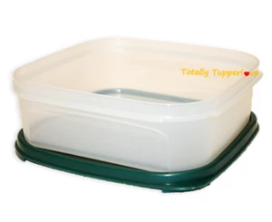 Tupperware #1 Cuadrado Modular Mates 5 Tazas Transparente y Cazador Verde De Colección NUEVO - Imagen 1 de 2