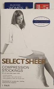 Dr. Comfort  Below Knee Women's Compression Stockings Nude Medium 15/20 mmHg Com - Picture 1 of 4