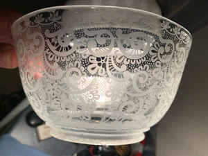 Vintage 3er Set Glas Transfer Floral Gas Lampenschirme 3&3/4" hoch 4" Sockel um 1880 - Bild 1 von 7