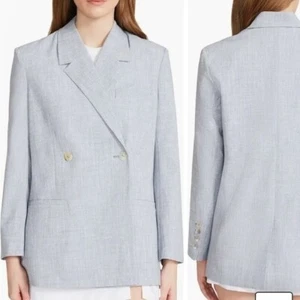 NWT Steve Madden Light Heather Blue Double Breasted Oversized Blazer Medium - Picture 1 of 10
