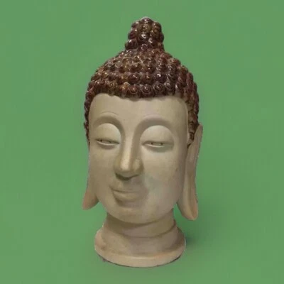 🌈 TESTA DI BUDDHA  vintage Con un sorriso gentile e lunghe orecchie di saggezza - Immagine 1 di 4