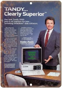 Tandy 1000 Home Computer Radio Shack Ad Vintage Reproduction Metal Sign D95 - Picture 1 of 2