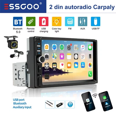 Autoradio 1 Din Carplay Android Auto mit 7 Zoll Bildschirm Radio Rückfahrkamera - Bild 1 von 4