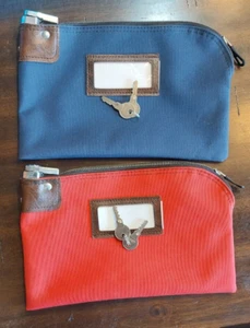 Security Money Bag With Lock Deposit Locking Cash Bank Anti Theft Lockable Purse - Picture 1 of 2