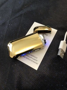 Gold LED Display Heat Dual Arc Rechargeable USB Electric Pulse Plasma Lighter - Picture 1 of 5