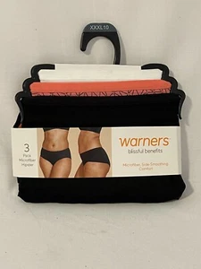 Warners Blissful Benefits Höschen 3er-Pack Hipster Größe 10/XXXL MIKROFASER - Bild 1 von 5