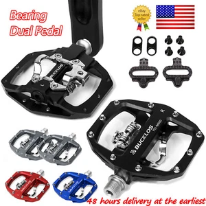 Pedales sin clip SPD 9/16" pedales para bicicleta de montaña doble plataforma multipropósito - Imagen 1 de 17