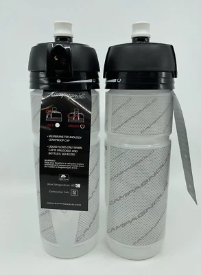 SET of 2 Campagnolo Super Record Water Bottles Bidons 25oz 750ml BPA Free Clear - Image 1 of 4