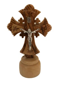 Olive Wood Layered Crucifix Cross 3.5" from Bethlehem - Picture 1 of 2