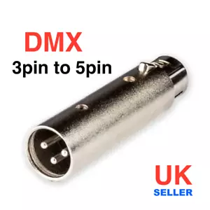 XLR 3 Pin Male to 5 Pin Female DMX Adapter Converter Stage Lighting- - Picture 1 of 1