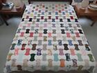 Vintage Feed Sack & 50s Cotton MANY Novelty Prints ALWAYS FRIENDS Quilt; 82"x67"