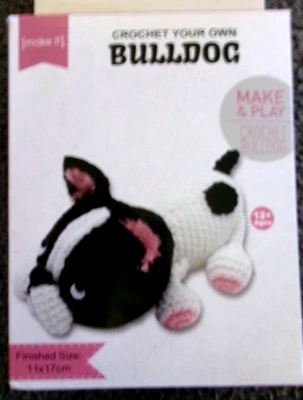 New 'Make It'  CROCHET KIT - Crochet Your Own BULLDOG  kit  NEW - image 1 of 2