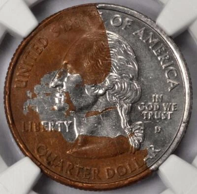 2008 D NGC MS62 Missing Partial Clad Layer Alaska Quarter Mint Error Rare Date - Image 1 of 4