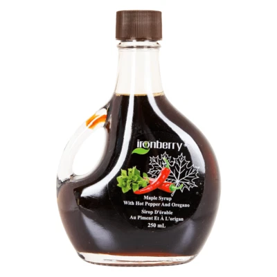 Jarabe de arce 100 % natural - infundido con pimienta picante y orégano - Hecho en Canadá Foto 1 de 2