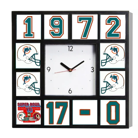 Miami Dolphins 1972 Perfect Season Clock sign Cover