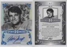 2017 Leaf Metal Sports Heroes Blue /7 Jim Langer #BA-JL1 Auto HOF