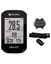 Bryton Rider 420T GPS Ciclocomputer + Fascia Cardio + Sensore Cadenza, Nero