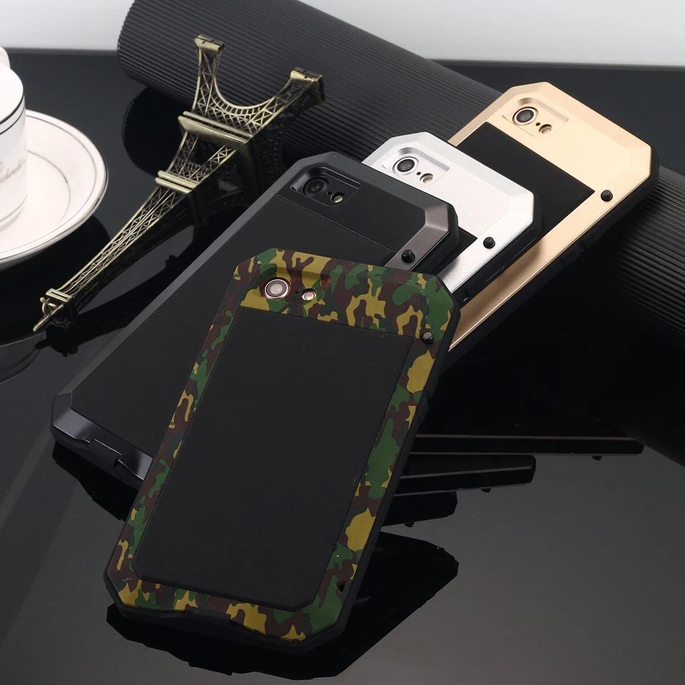 Funda de aluminio resistente a prueba de golpes para iPhone SE 3ª/2ª/7/8 Plus Foto 1 de 4