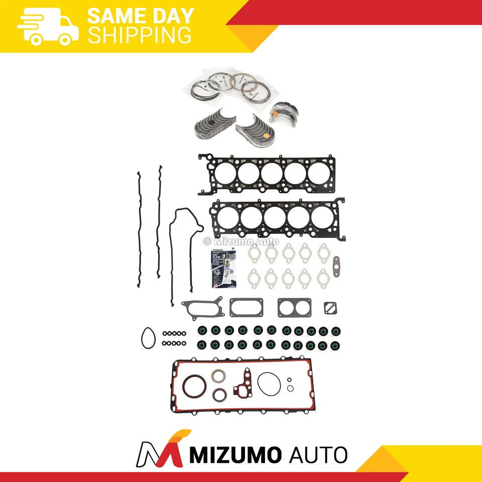 Conjunto completo de anéis de rolamentos de junta ajuste 97-02 Ford Excursion F250 F350 E350 6.8L SOHC - Imagem 1 de 4