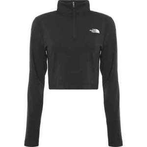 The North Face Women's Black 1/4 Zip Fitted Cropped Long Sleeve Top BNWT RRP £45 - Picture 1 of 8
