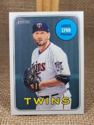 2018 Topps Heritage High Number Lance Lynn Baseball Card #682 Twins A5 - Image 1 of 2