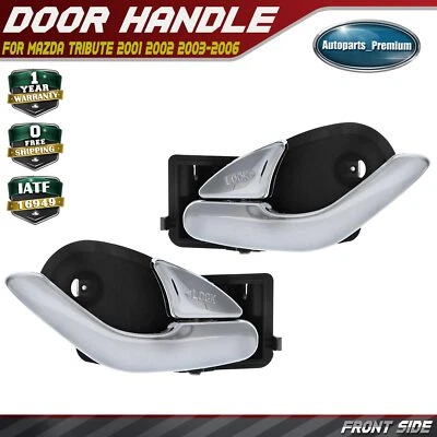 Manija de puerta interior delantera izquierda y derecha cromada + negra 2 piezas para Mazda Tribute 2001-2006 Foto 1 de 4