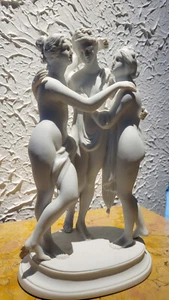 Rarität ! Scheibe Alsbach Porzellan Figur "3 Grazien" - Bild 1 von 4