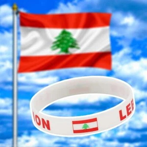 1pcs Free Lebanon Palestine Silicon Wrist Band Lebanon Flag Bracelet Best - Picture 1 of 10