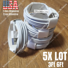 5Pack Lot 3/6FT Fast Charger Cable For iPhone 13 12 11 8 7 6 5 USB Charging Cord