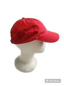 Unbranded Low Profile Baseball Cap Hook & Loop Adjustable Red - Picture 1 of 4