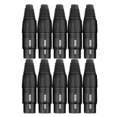 10x Pronomic XFPLUG XLR Stecker Set Female 3-polig Mikrofon Stecker Black